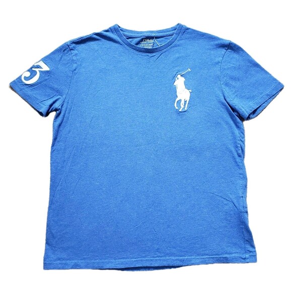 Polo Ralph Lauren Big Pony #3 Size Small Mens Heather Blue Embroidered T-Shirt - Picture 1 of 5